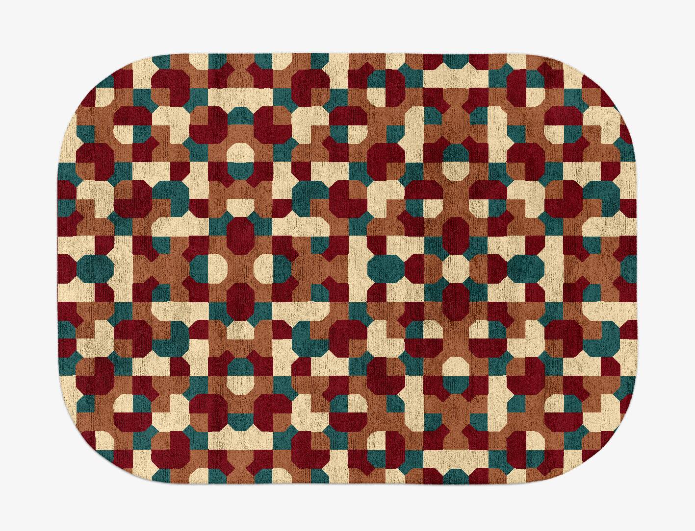 Elementary Modern Geometrics Oblong Hand Tufted Bamboo Silk Custom Rug by Rug Artisan