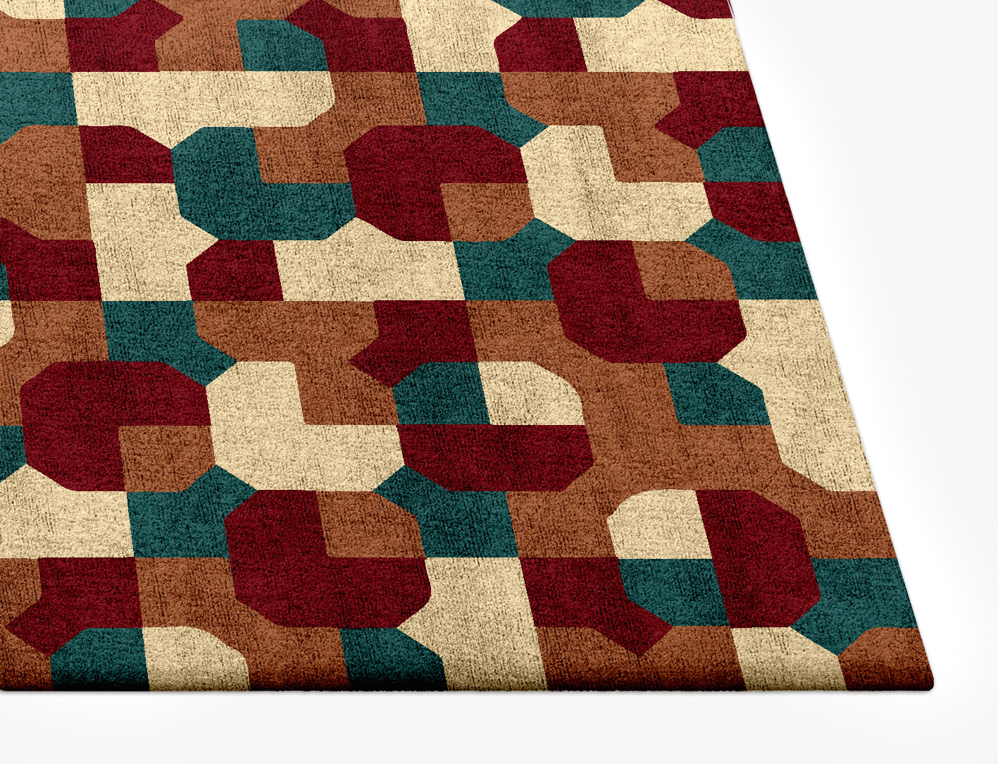 Elementary Geometric Rectangle Hand Tufted Bamboo Silk Custom Rug by Rug Artisan