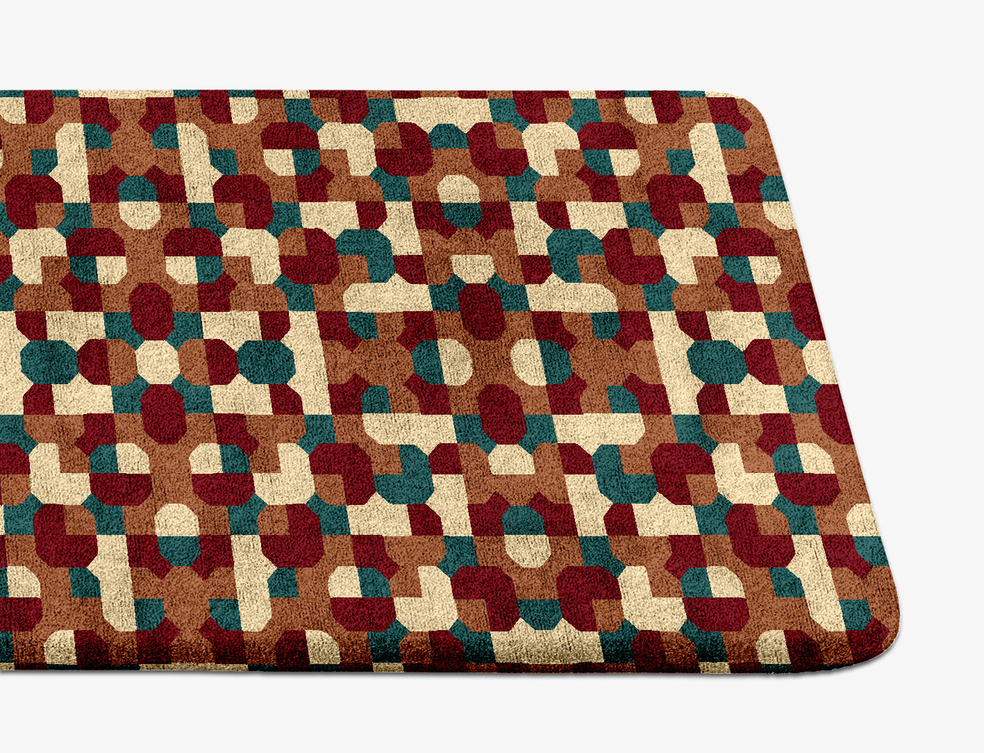 Elementary Geometric Runner Hand Tufted Bamboo Silk Custom Rug by Rug Artisan