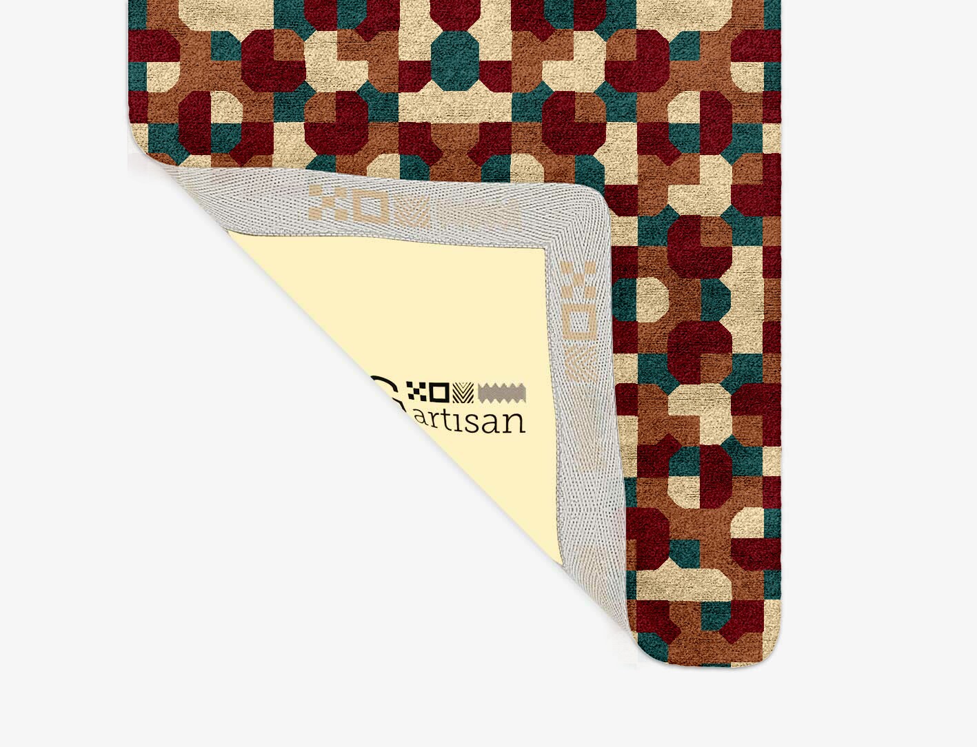 Elementary Geometric Runner Hand Tufted Bamboo Silk Custom Rug by Rug Artisan