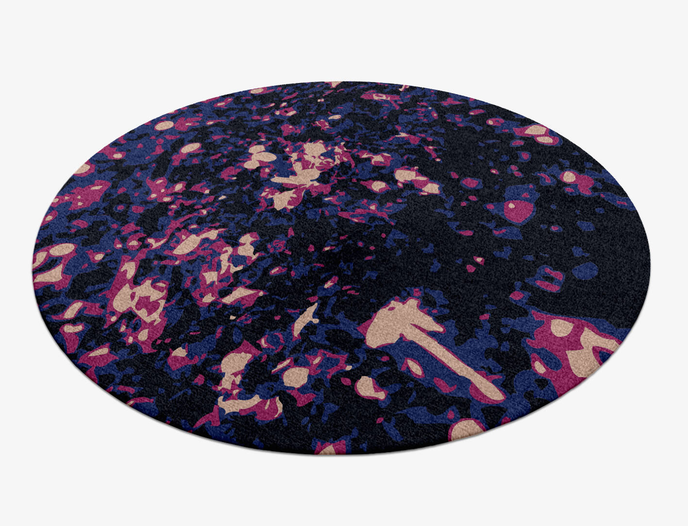 Embers Abstract Round Hand Knotted Tibetan Wool Custom Rug by Rug Artisan
