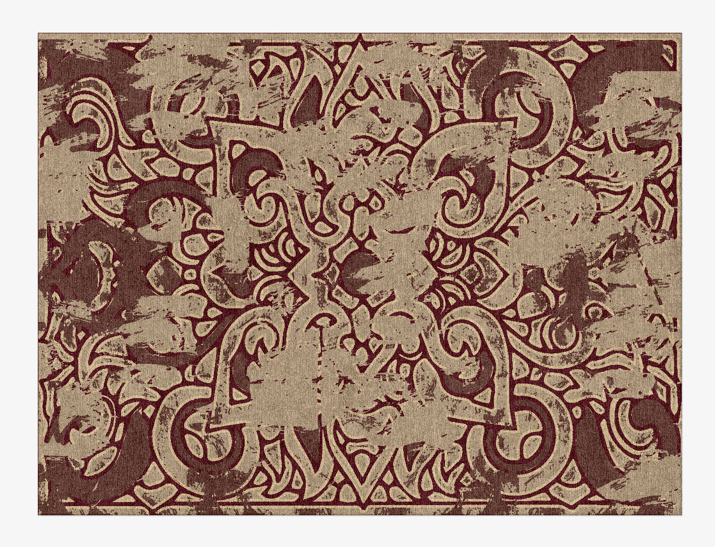 Emblem Vintage Rectangle Hand Knotted Tibetan Wool Custom Rug by Rug Artisan