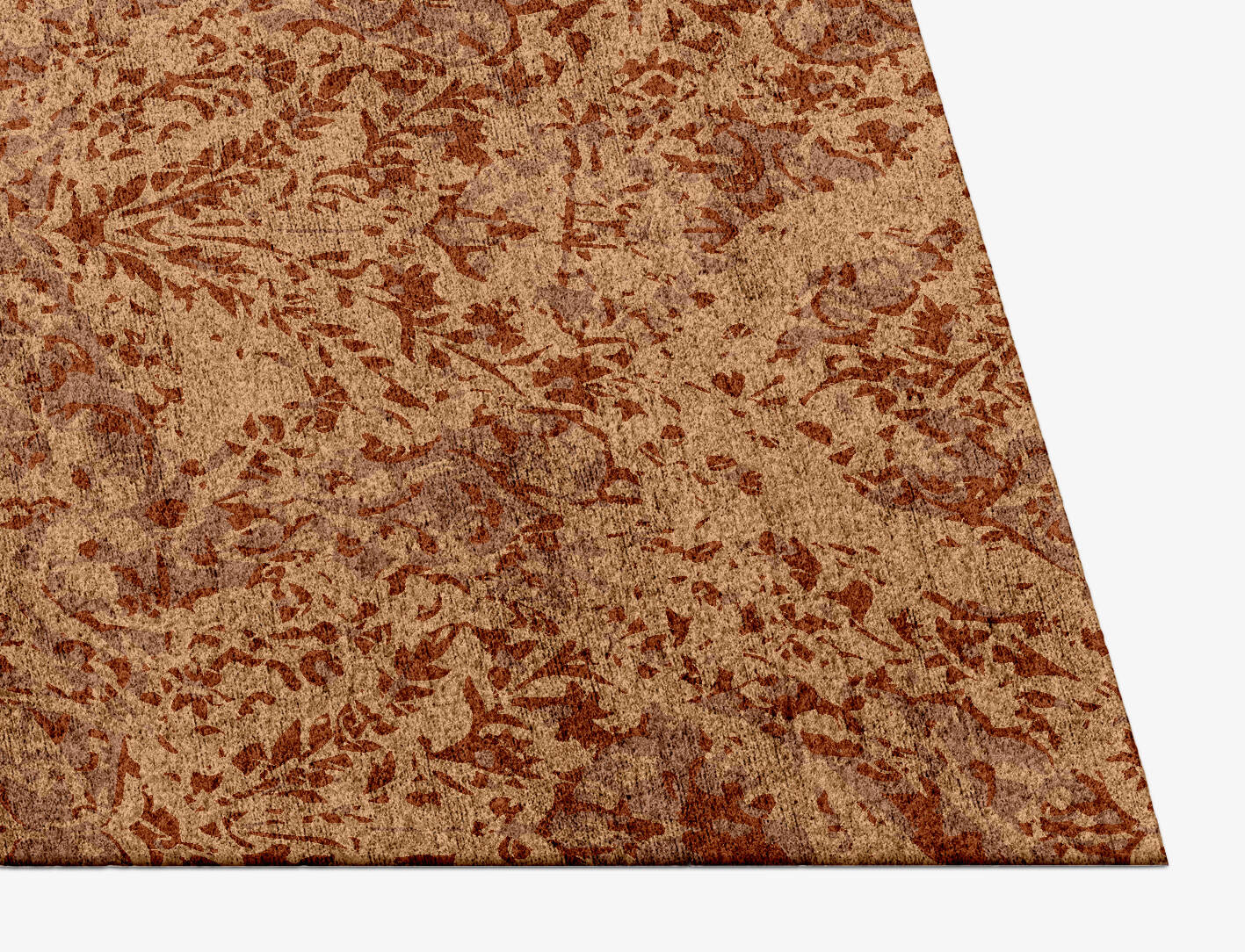 Engravings Vintage Rectangle Hand Knotted Bamboo Silk Custom Rug by Rug Artisan