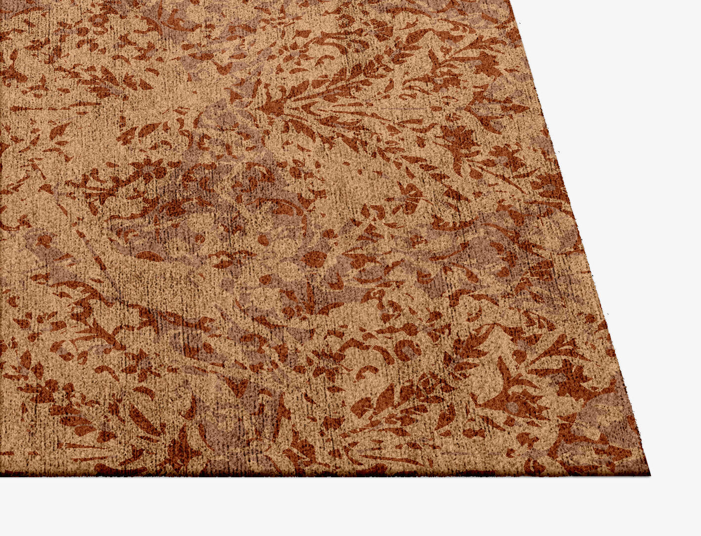 Engravings Vintage Square Hand Knotted Bamboo Silk Custom Rug by Rug Artisan