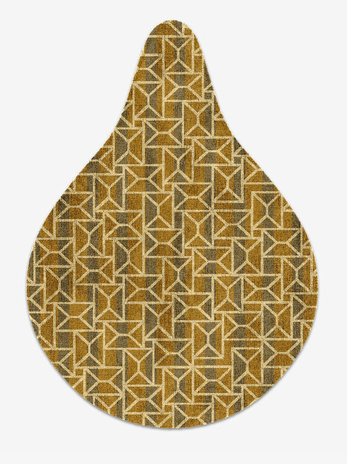 Envelope Modern Geometrics Drop Hand Knotted Bamboo Silk Custom Rug by Rug Artisan