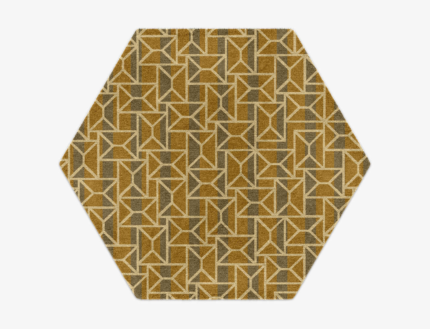 Envelope Modern Geometrics Hexagon Hand Knotted Tibetan Wool Custom Rug by Rug Artisan