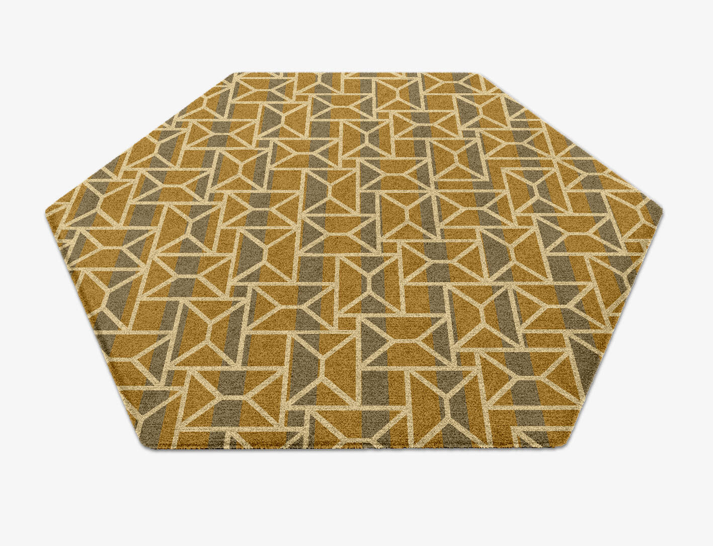 Envelope Modern Geometrics Hexagon Hand Knotted Tibetan Wool Custom Rug by Rug Artisan