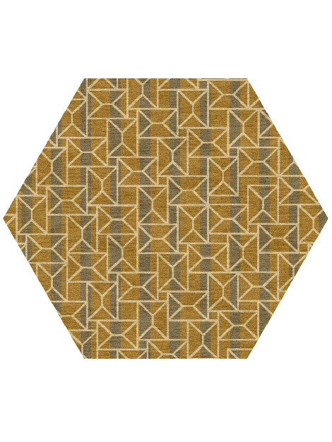 Envelope Modern Geometrics Hexagon Hand Knotted Tibetan Wool Custom Rug by Rug Artisan