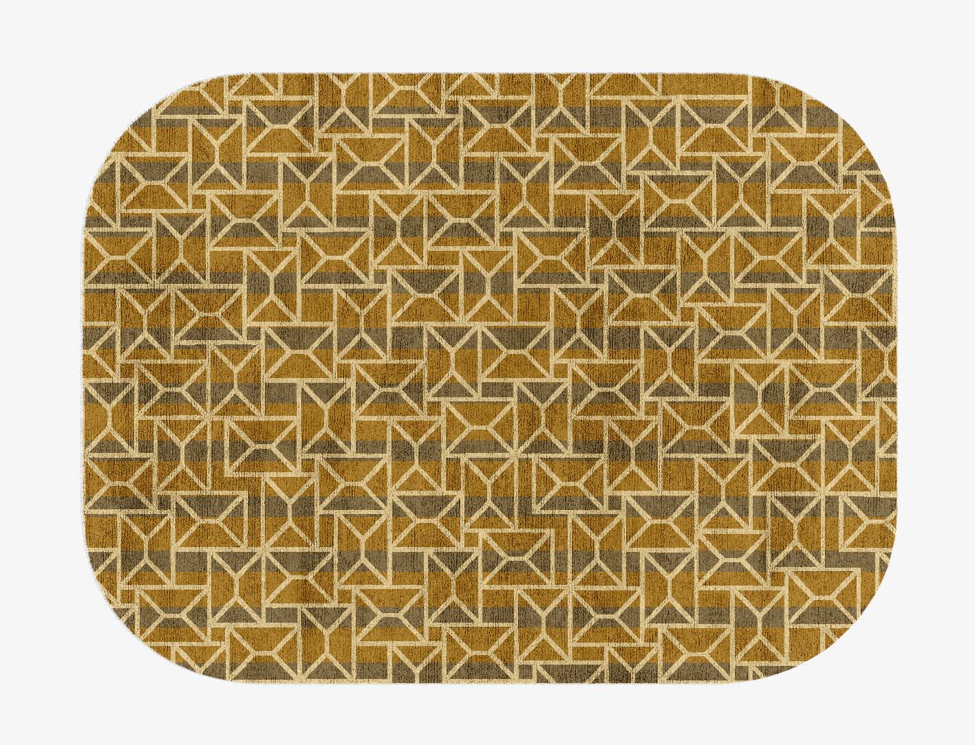 Envelope Modern Geometrics Oblong Hand Knotted Bamboo Silk Custom Rug by Rug Artisan