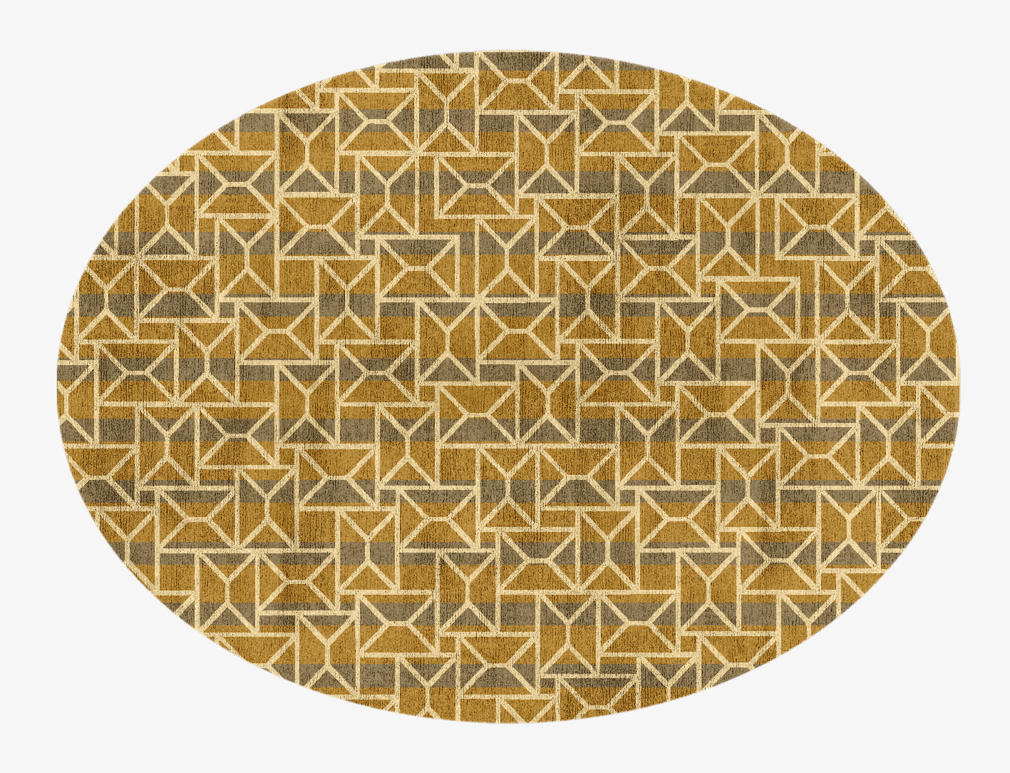 Envelope Geometric Oval Hand Knotted Bamboo Silk Custom Rug by Rug Artisan