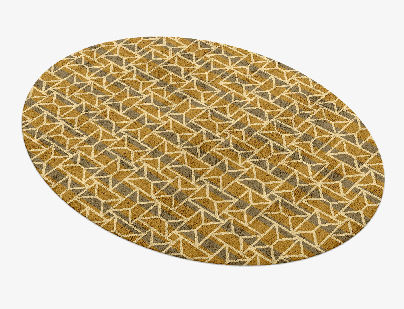 Envelope Geometric Oval Hand Knotted Bamboo Silk Custom Rug by Rug Artisan