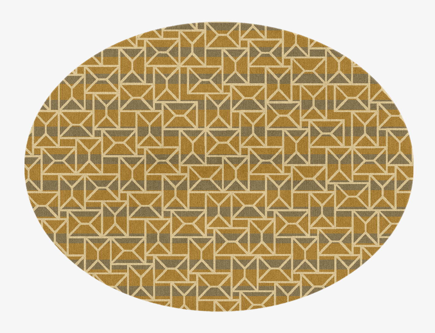 Envelope Geometric Oval Hand Knotted Tibetan Wool Custom Rug by Rug Artisan