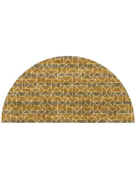 Envelope Modern Geometrics Halfmoon Hand Tufted Bamboo Silk Custom Rug by Rug Artisan