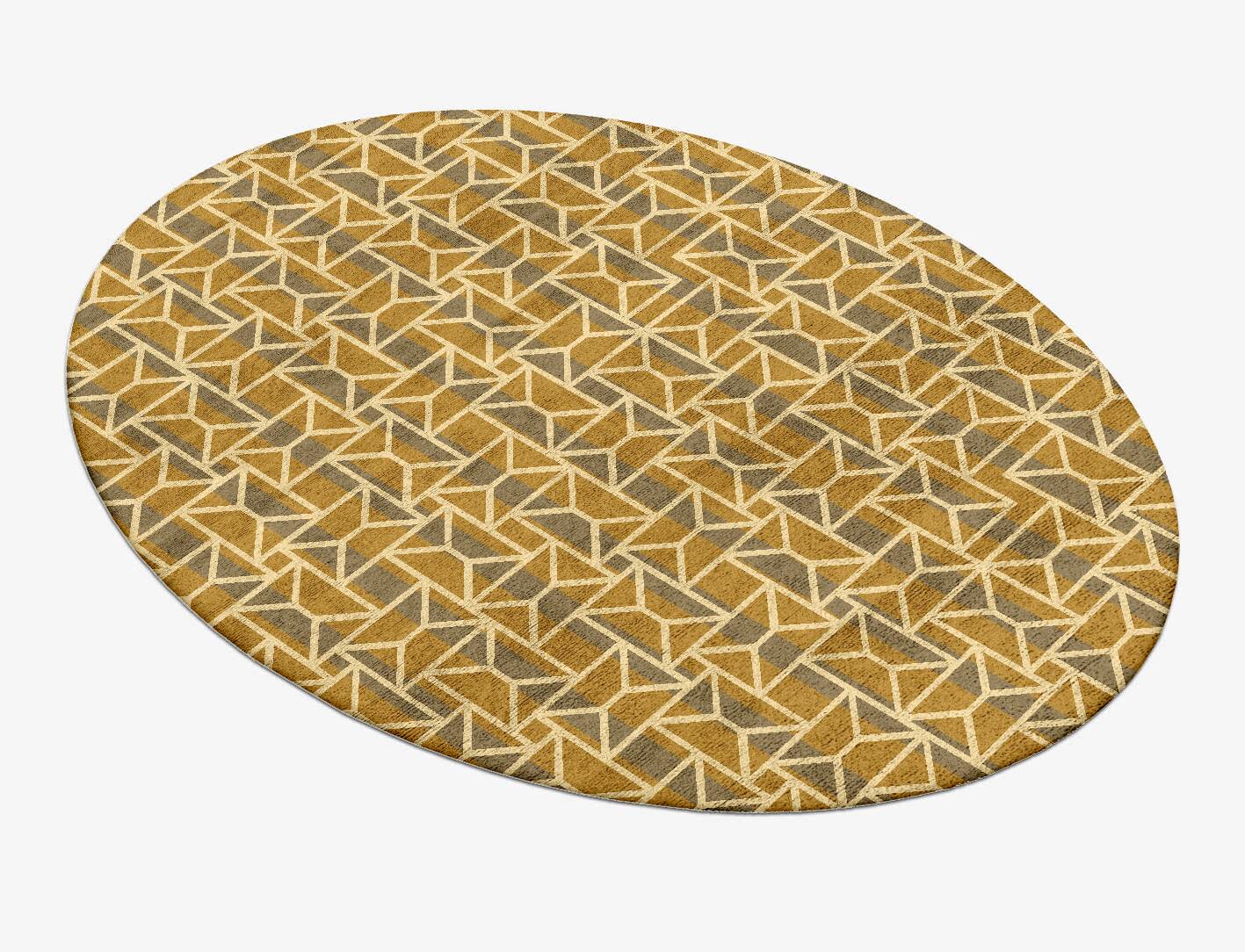 Envelope Modern Geometrics Oval Hand Tufted Bamboo Silk Custom Rug by Rug Artisan