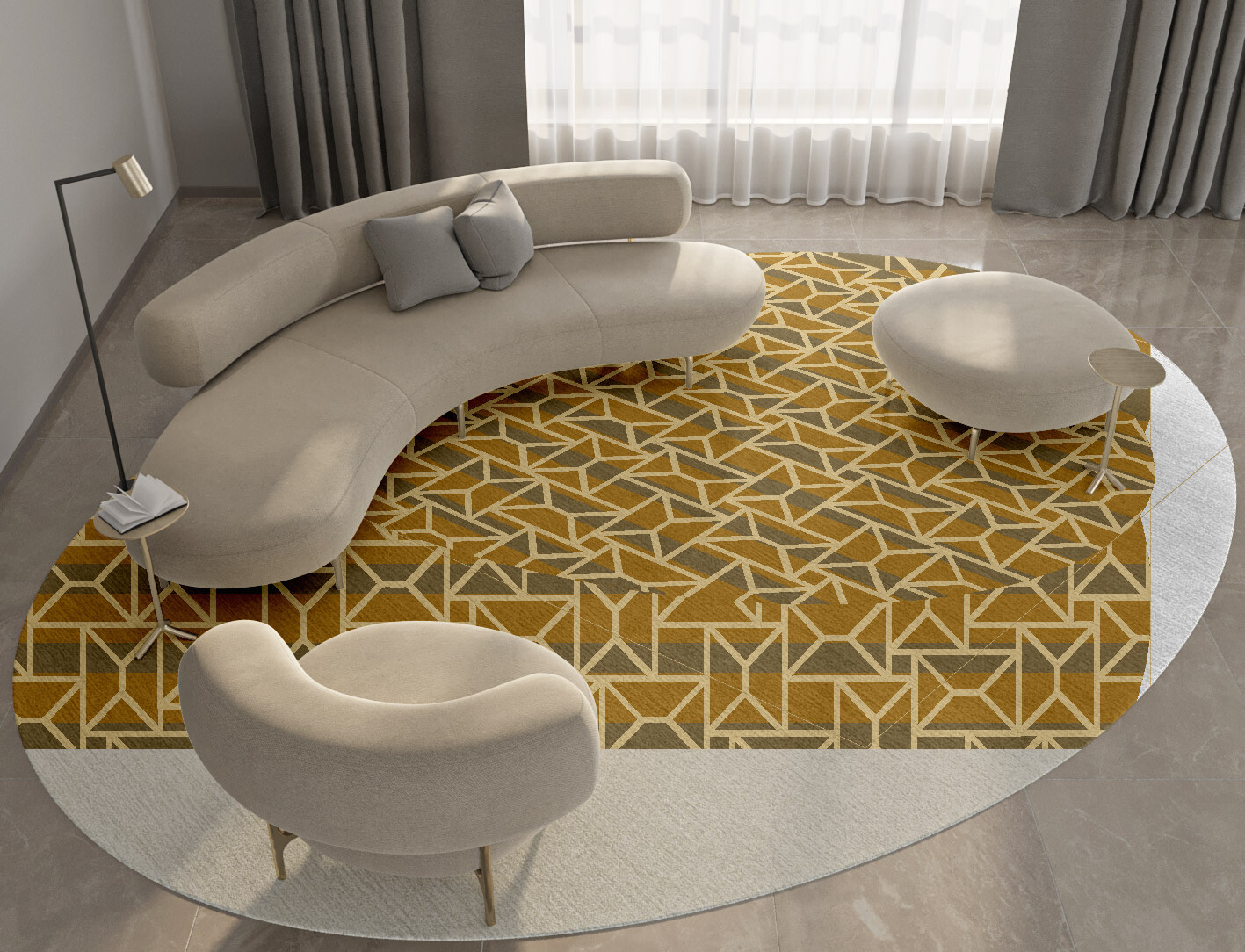 Envelope Geometric Oval Hand Tufted Pure Wool Custom Rug by Rug Artisan