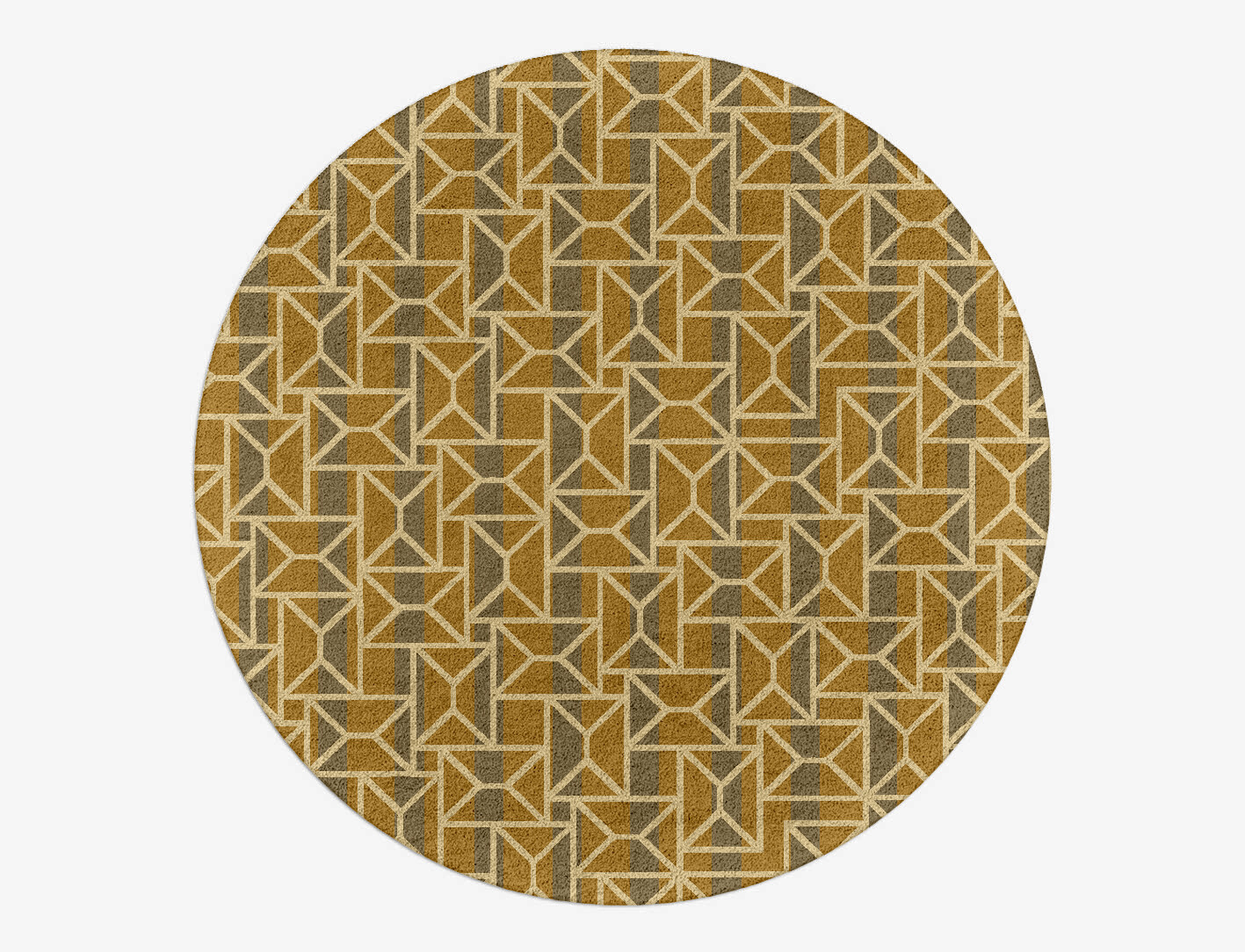 Envelope Geometric Round Hand Tufted Pure Wool Custom Rug by Rug Artisan