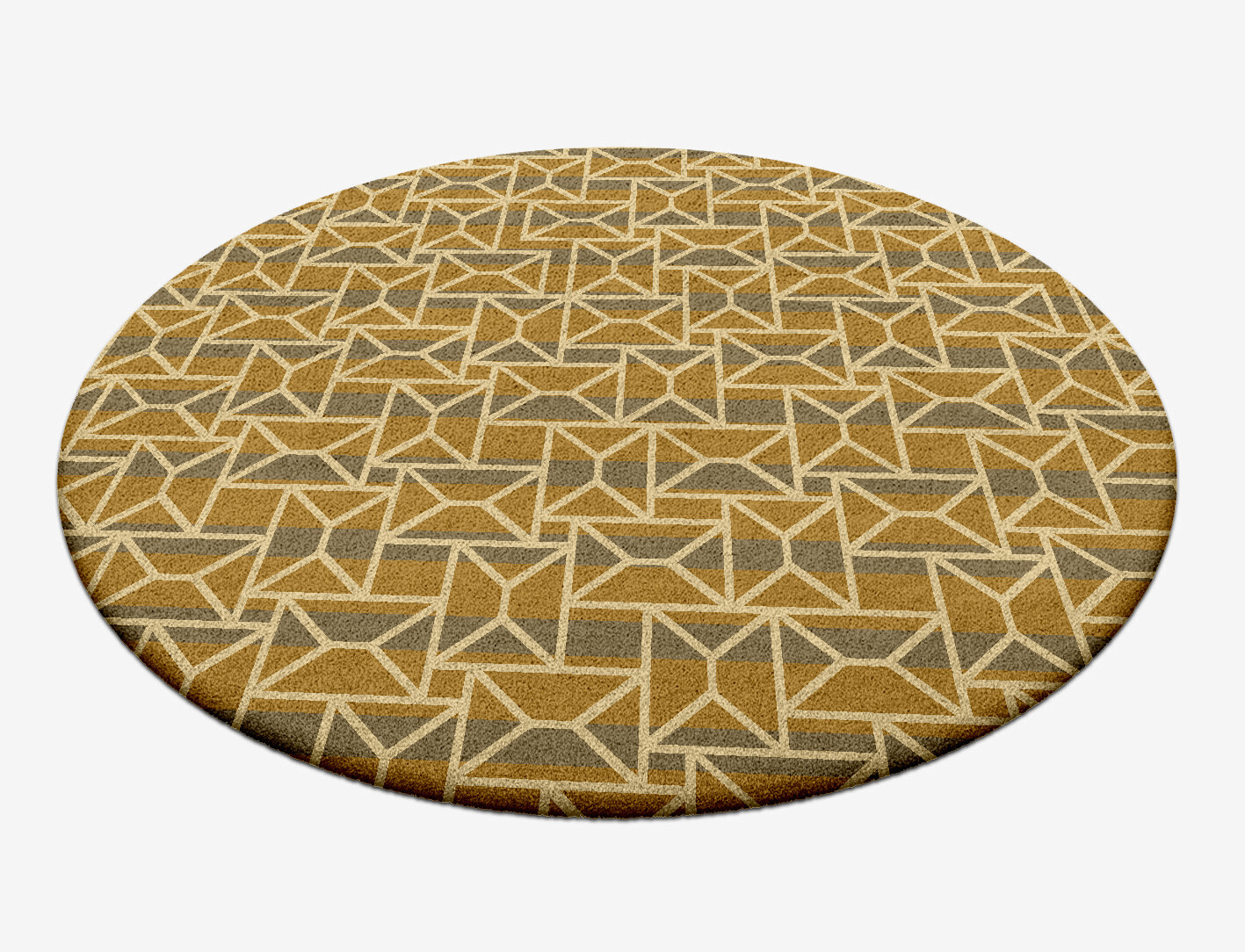 Envelope Geometric Round Hand Tufted Pure Wool Custom Rug by Rug Artisan