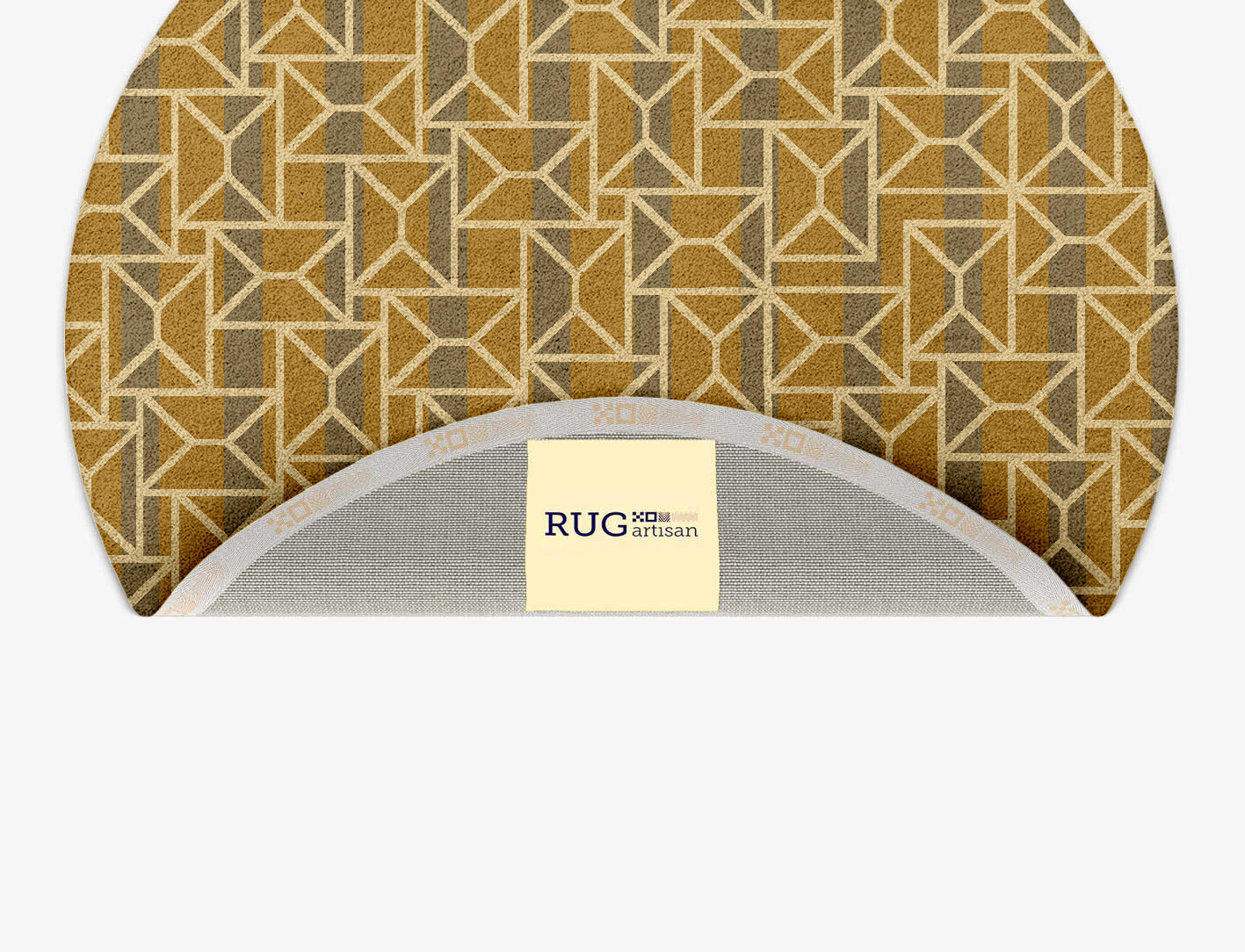 Envelope Geometric Round Hand Tufted Pure Wool Custom Rug by Rug Artisan