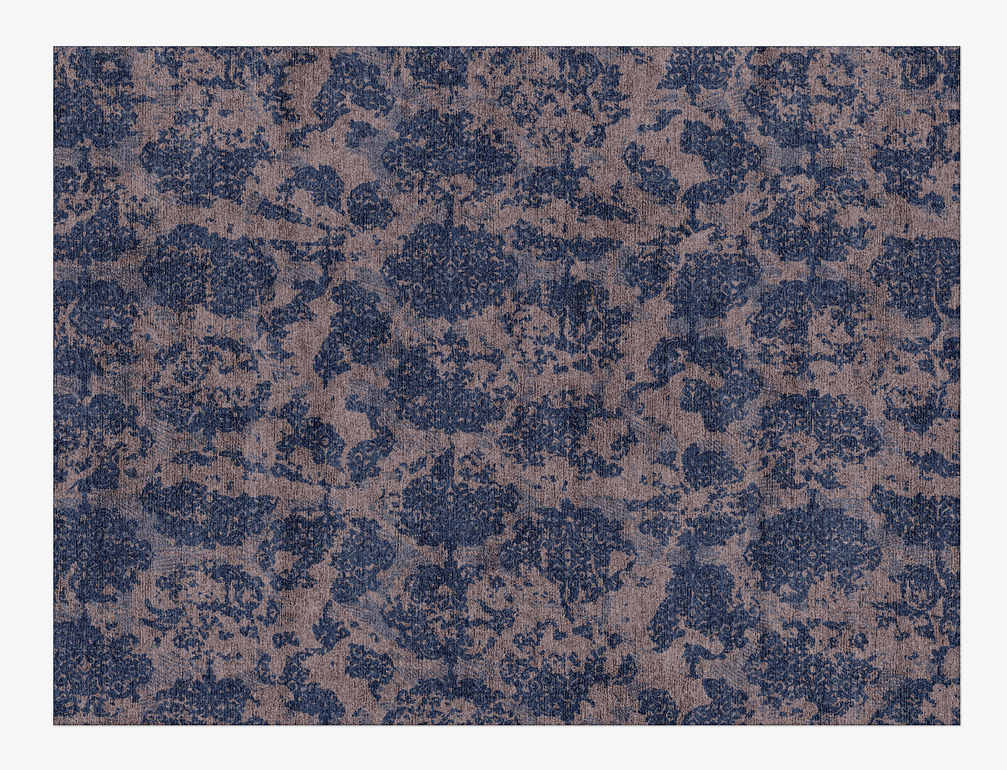 Erased Indigo Vintage Rectangle Hand Knotted Bamboo Silk Custom Rug by Rug Artisan