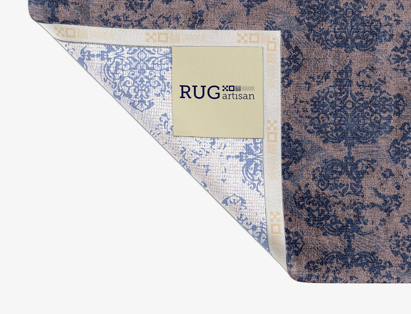 Erased Indigo Vintage Rectangle Hand Knotted Bamboo Silk Custom Rug by Rug Artisan