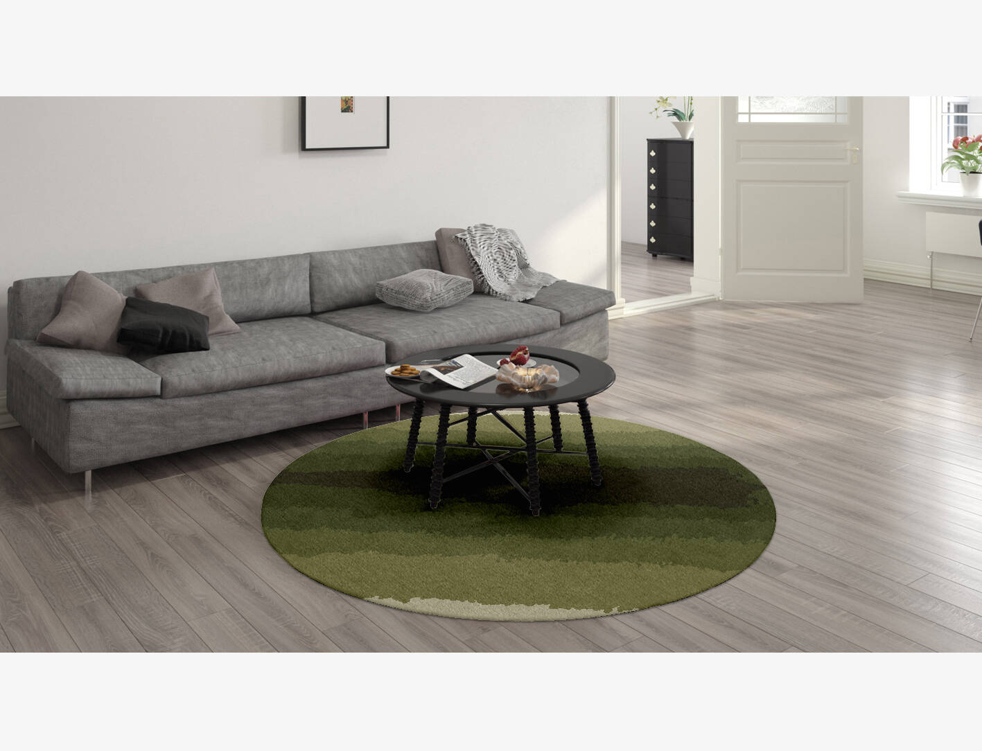 Erwin Gradation Round Hand Knotted Tibetan Wool Custom Rug by Rug Artisan
