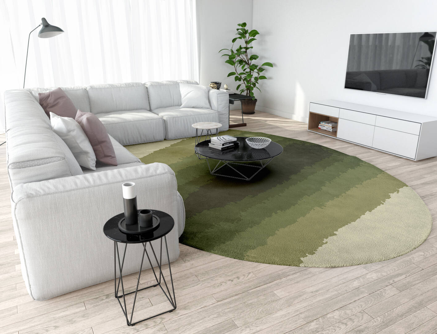 Erwin Gradation Oval Hand Tufted Pure Wool Custom Rug by Rug Artisan