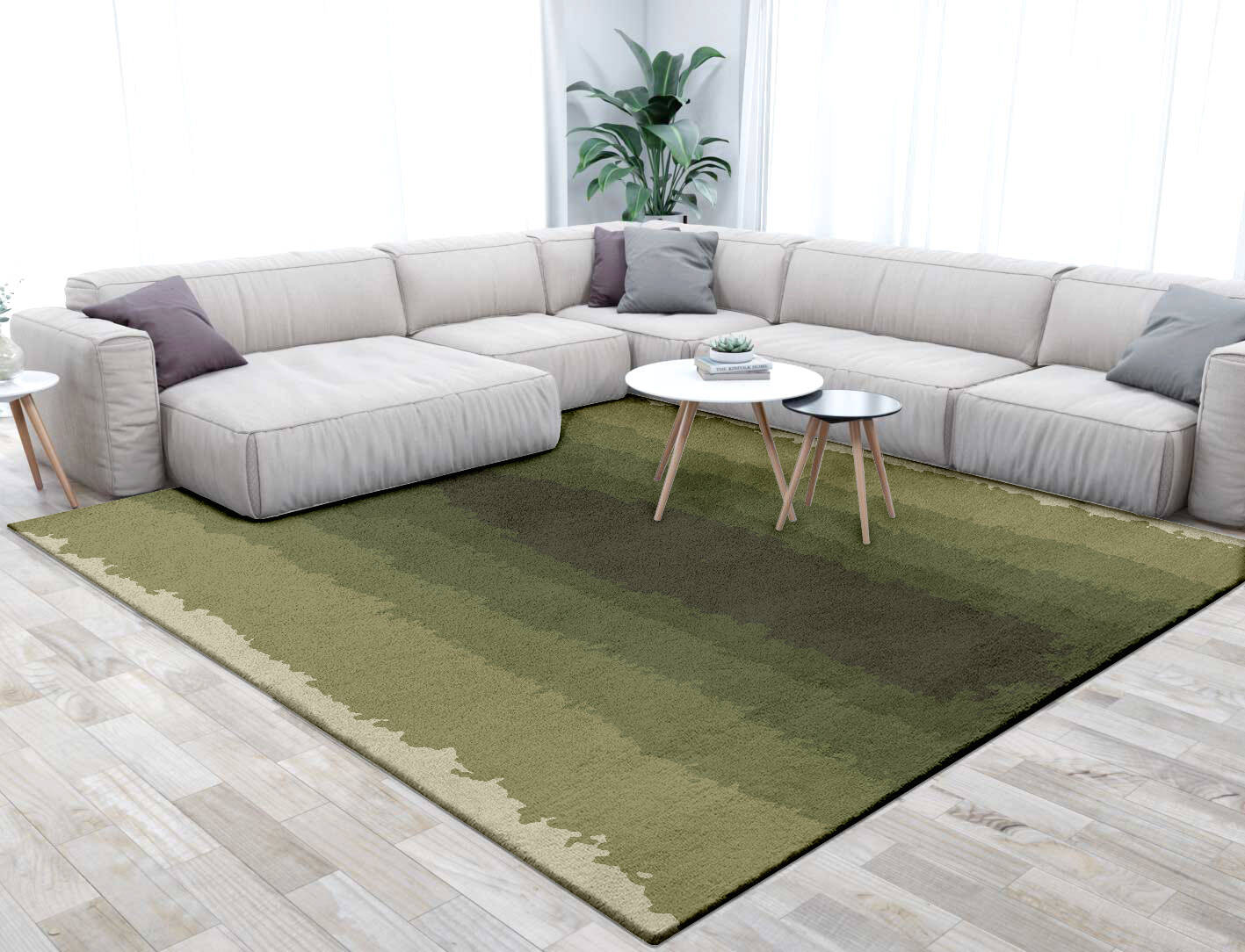 Erwin Gradation Square Hand Tufted Pure Wool Custom Rug by Rug Artisan