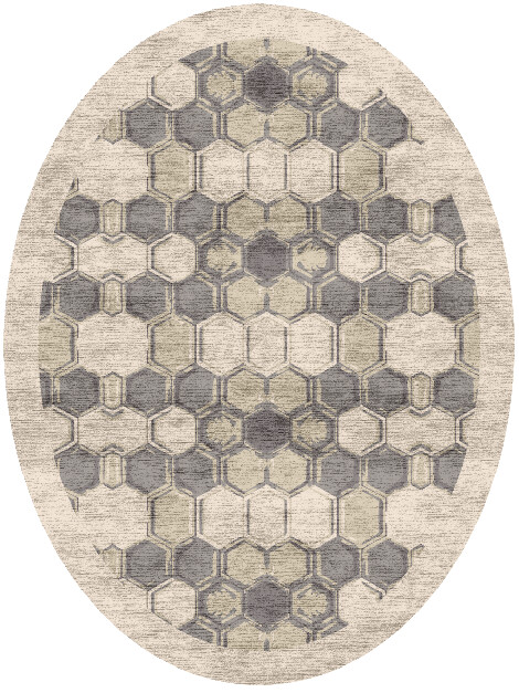 Essence Origami Oval Hand Knotted Bamboo Silk Custom Rug by Rug Artisan