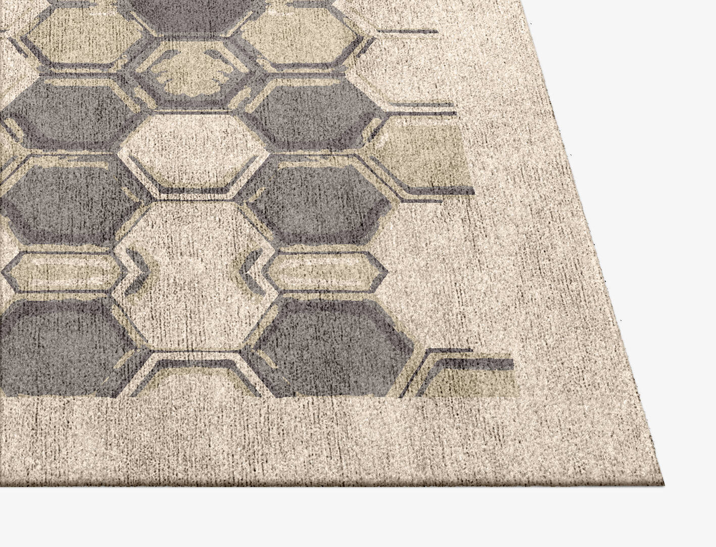 Essence Origami Square Hand Knotted Bamboo Silk Custom Rug by Rug Artisan