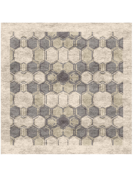 Essence Origami Square Hand Knotted Bamboo Silk Custom Rug by Rug Artisan