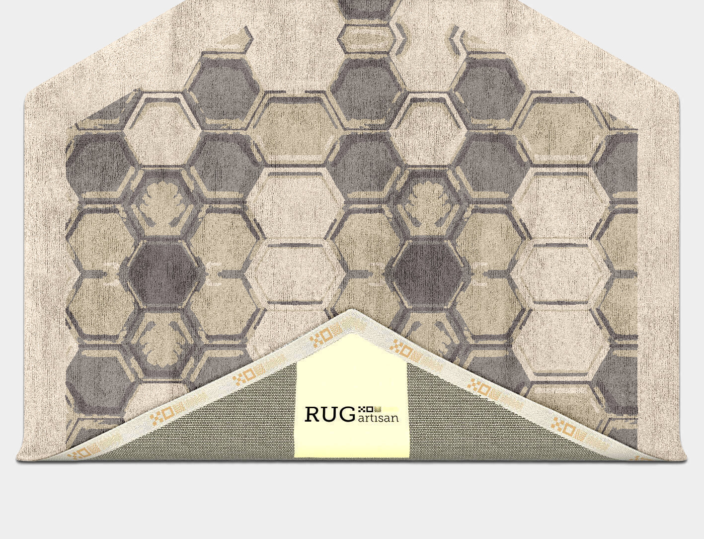 Essence Origami Hexagon Hand Tufted Bamboo Silk Custom Rug by Rug Artisan