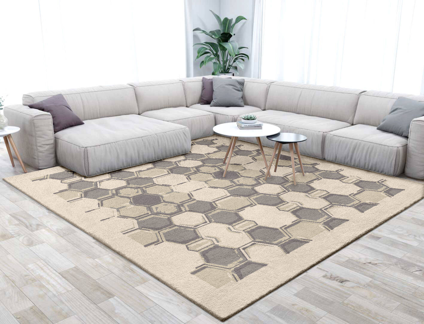 Essence Origami Square Hand Tufted Pure Wool Custom Rug by Rug Artisan