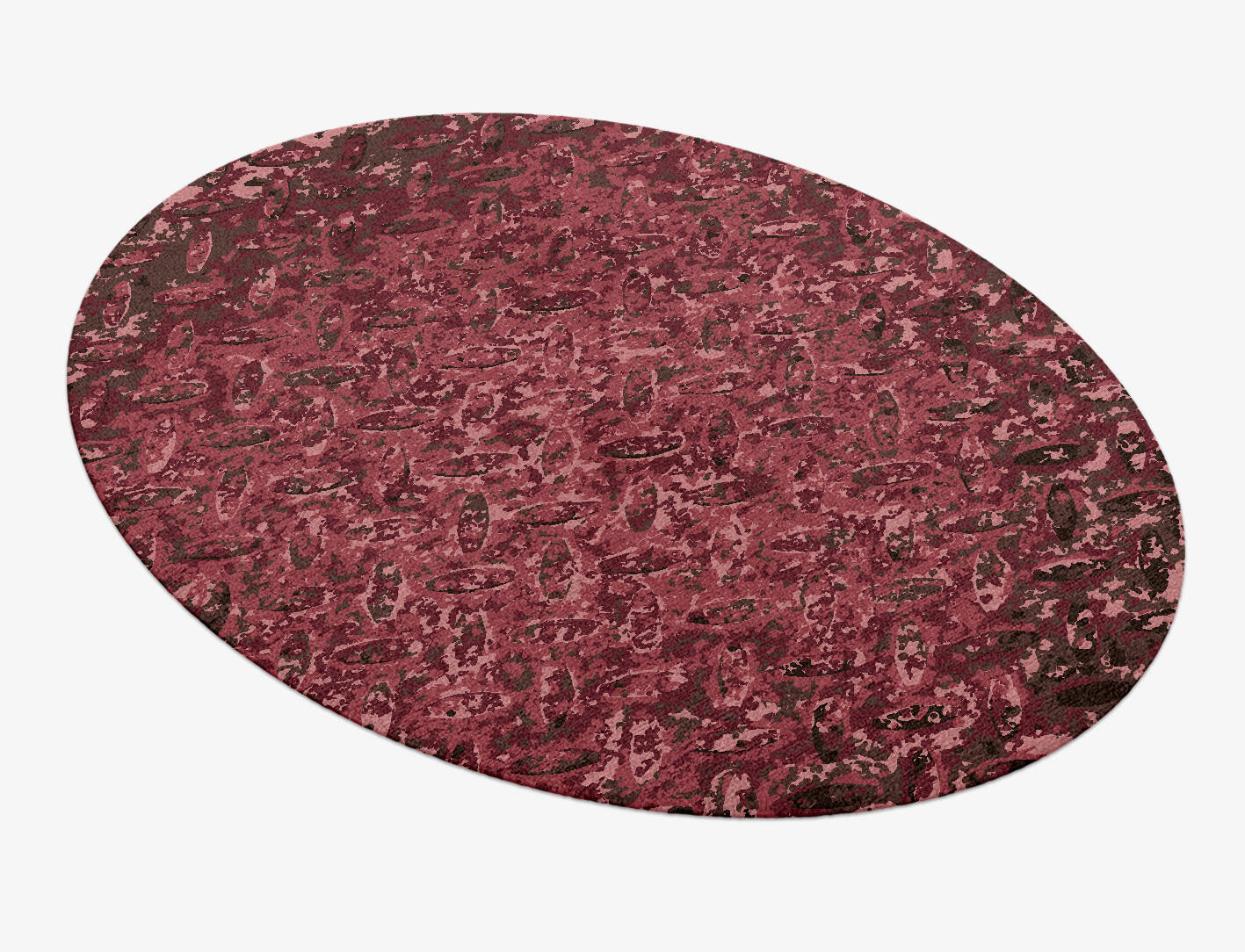 Etched Brush Strokes Oval Hand Knotted Tibetan Wool Custom Rug by Rug Artisan