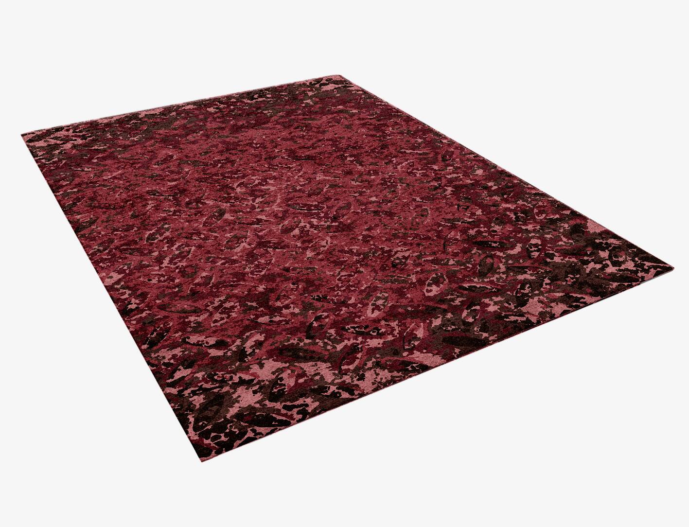 Etched Brush Strokes Rectangle Hand Knotted Bamboo Silk Custom Rug by Rug Artisan