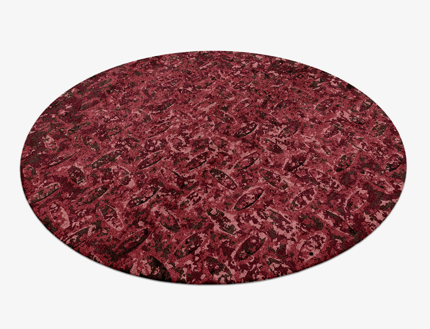 Etched Brush Strokes Round Hand Knotted Bamboo Silk Custom Rug by Rug Artisan