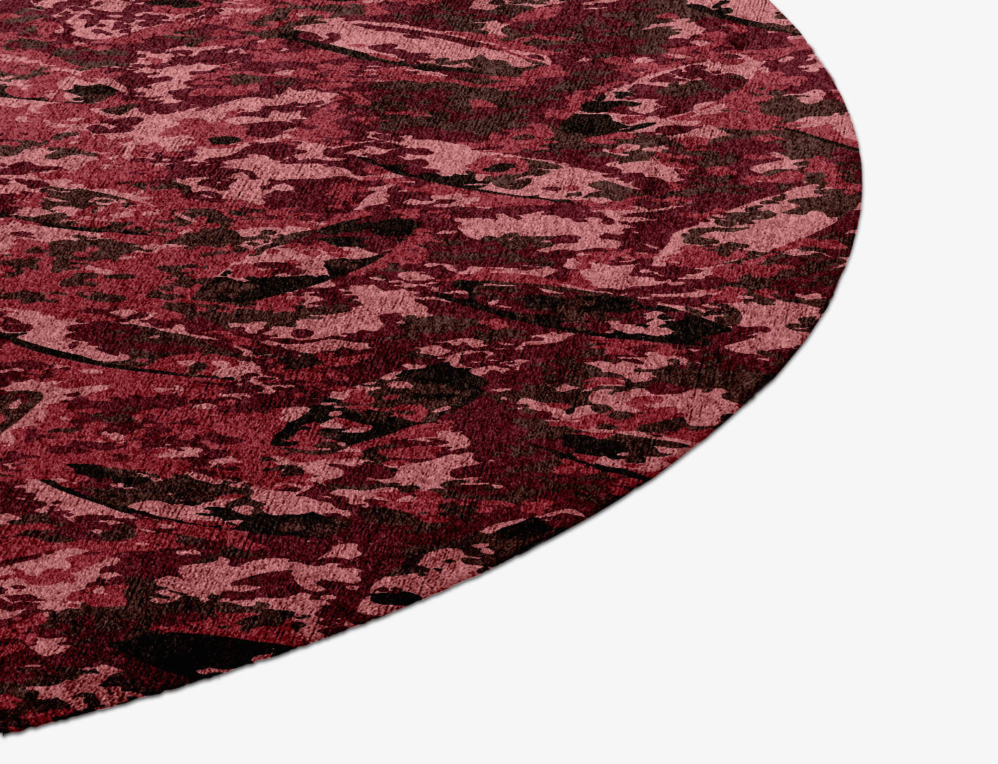 Etched Brush Strokes Round Hand Knotted Bamboo Silk Custom Rug by Rug Artisan