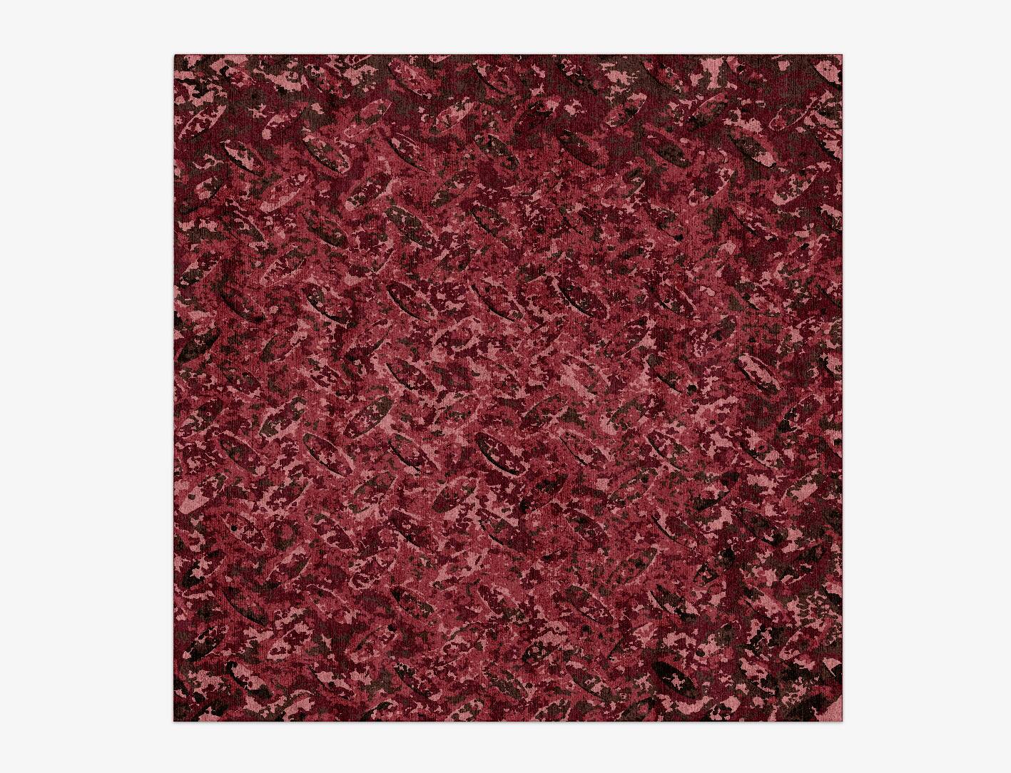 Etched Brush Strokes Square Hand Knotted Bamboo Silk Custom Rug by Rug Artisan
