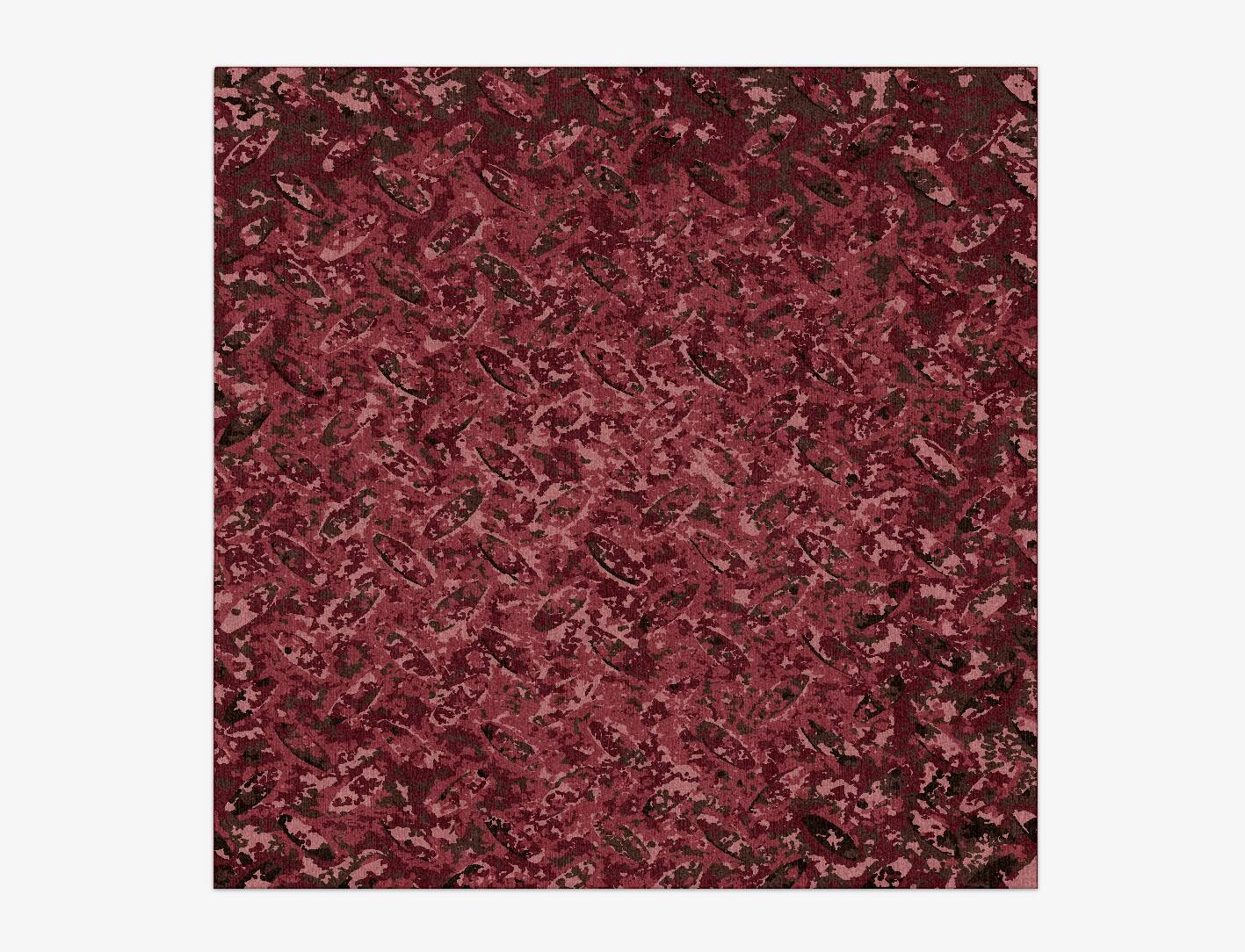Etched Brush Strokes Square Hand Knotted Tibetan Wool Custom Rug by Rug Artisan
