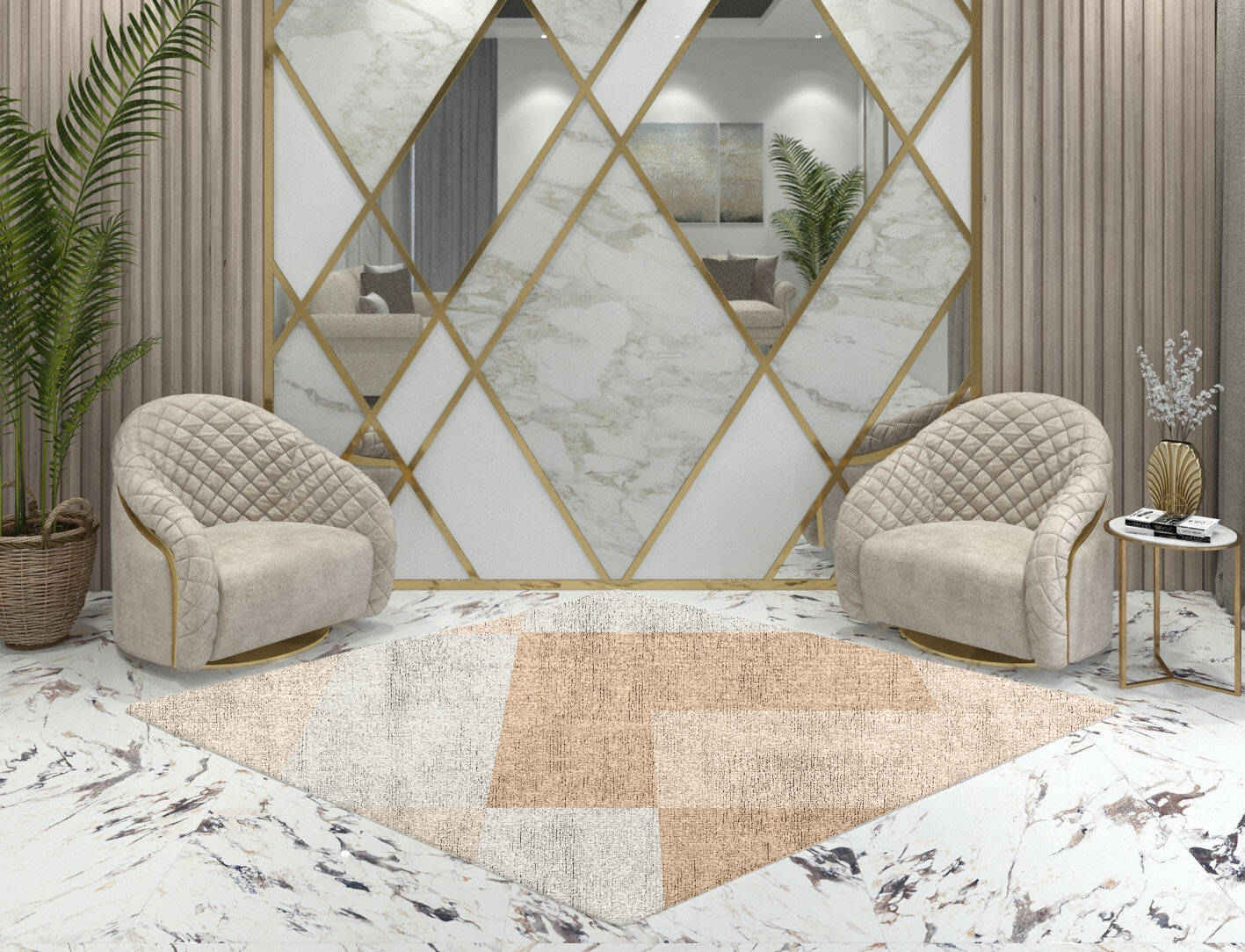 Eunoia  Diamond Hand Knotted Bamboo Silk Custom Rug by Rug Artisan