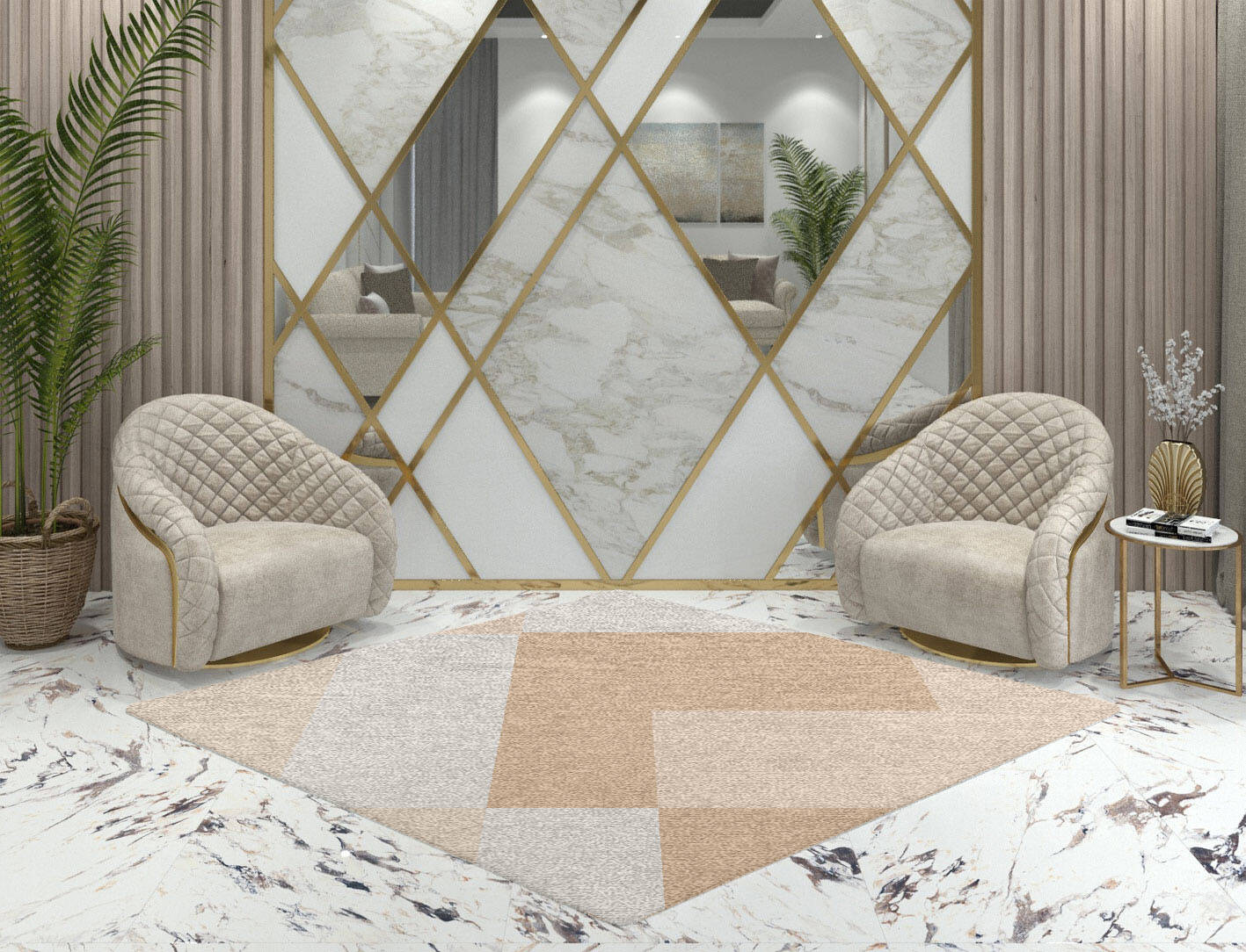 Eunoia  Diamond Hand Knotted Tibetan Wool Custom Rug by Rug Artisan