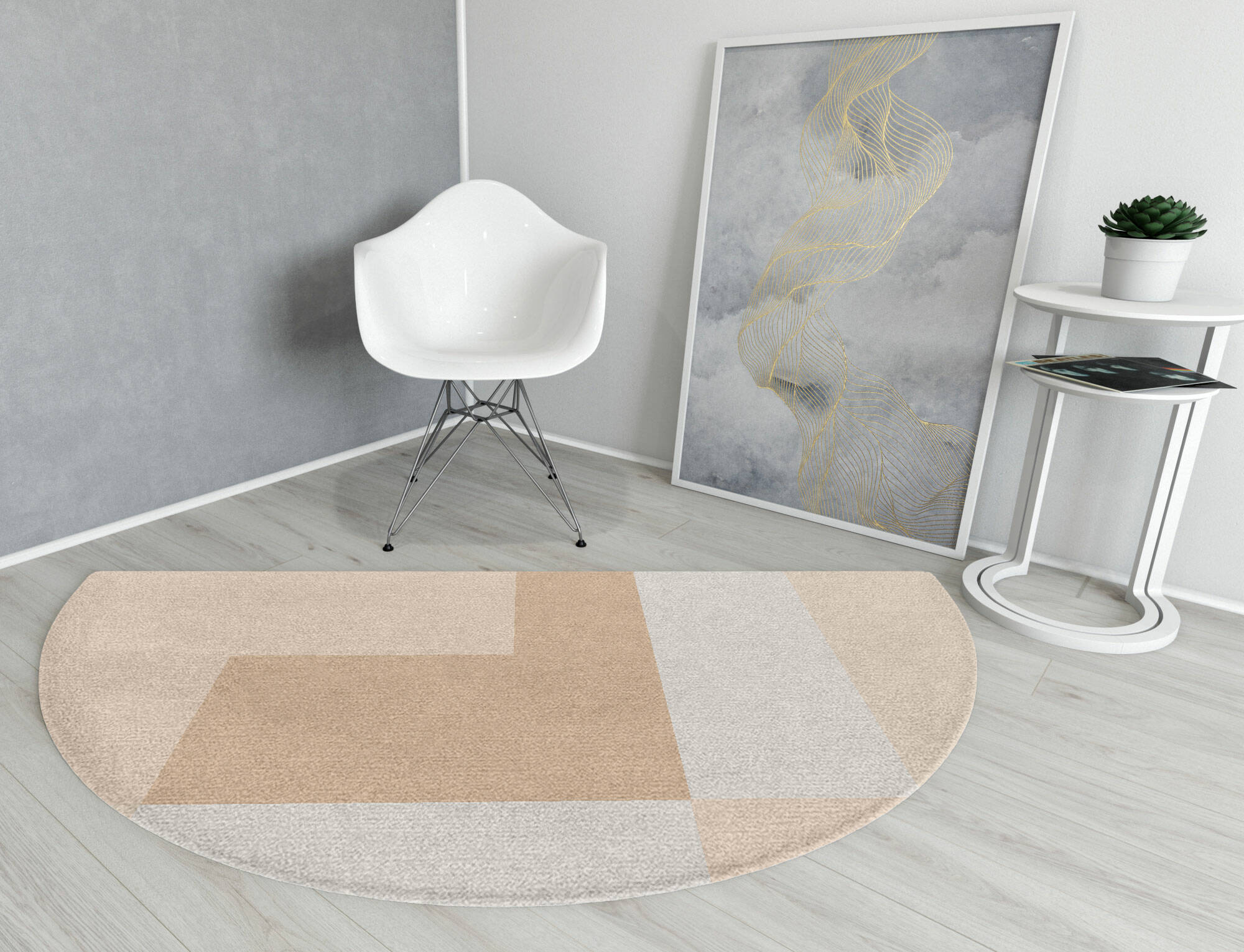 Eunoia  Halfmoon Hand Knotted Tibetan Wool Custom Rug by Rug Artisan