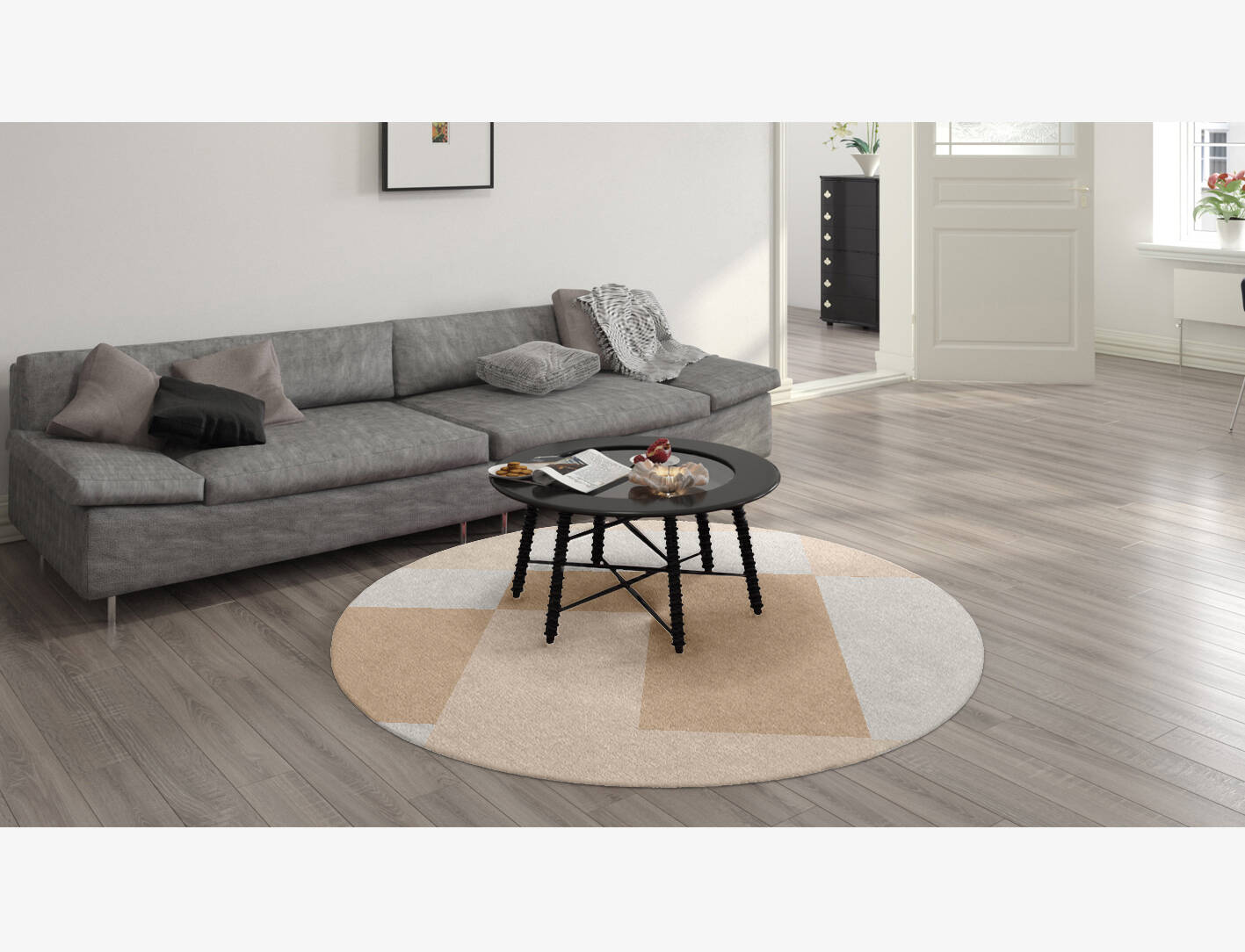 Eunoia  Round Hand Knotted Tibetan Wool Custom Rug by Rug Artisan