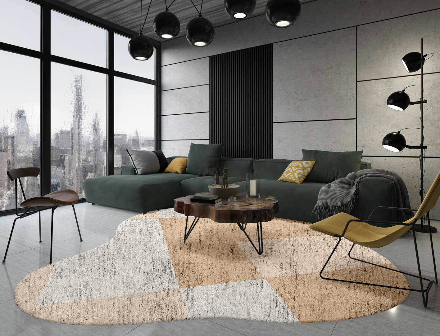 Eunoia  Splash Hand Knotted Bamboo Silk Custom Rug by Rug Artisan