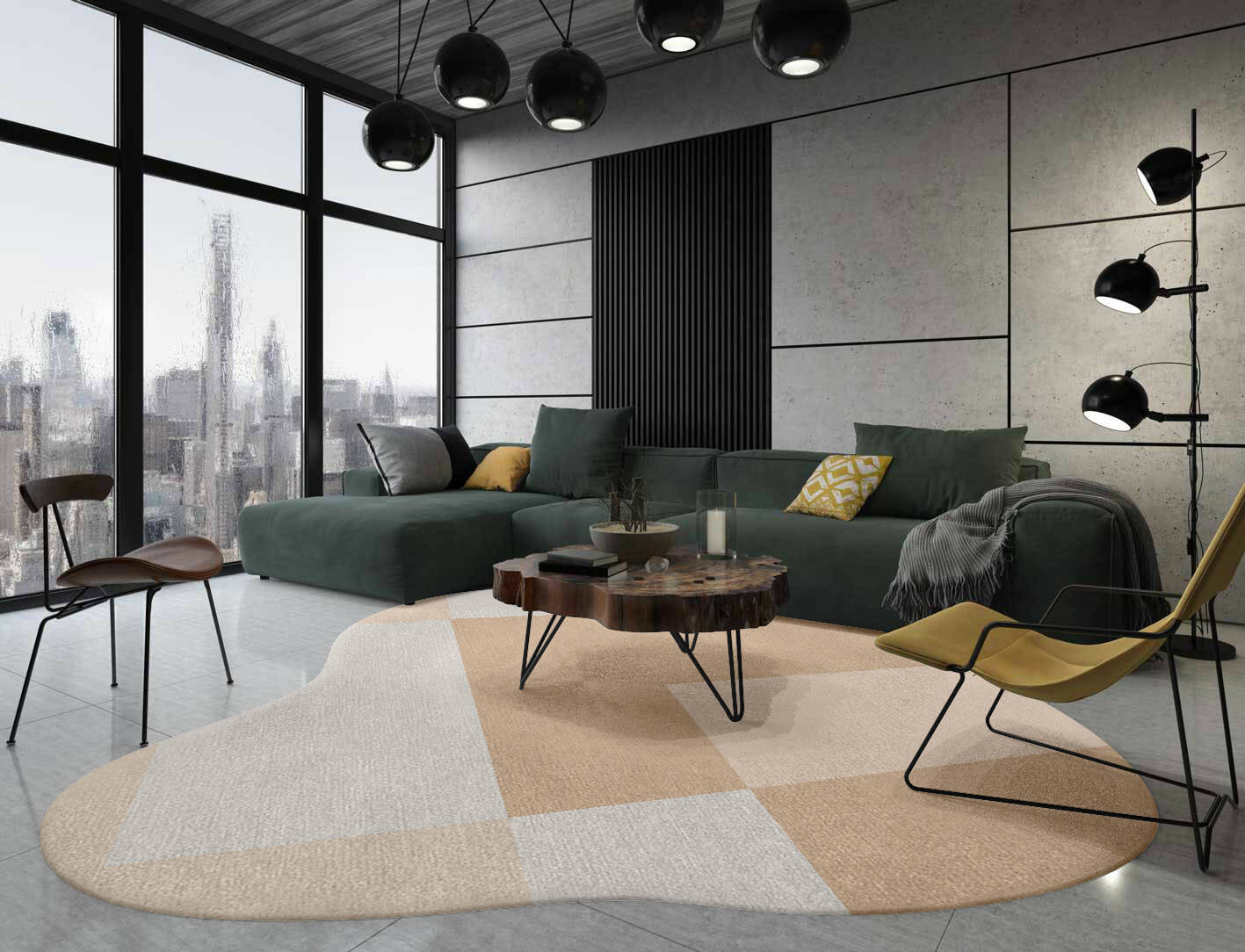 Eunoia  Splash Hand Knotted Tibetan Wool Custom Rug by Rug Artisan