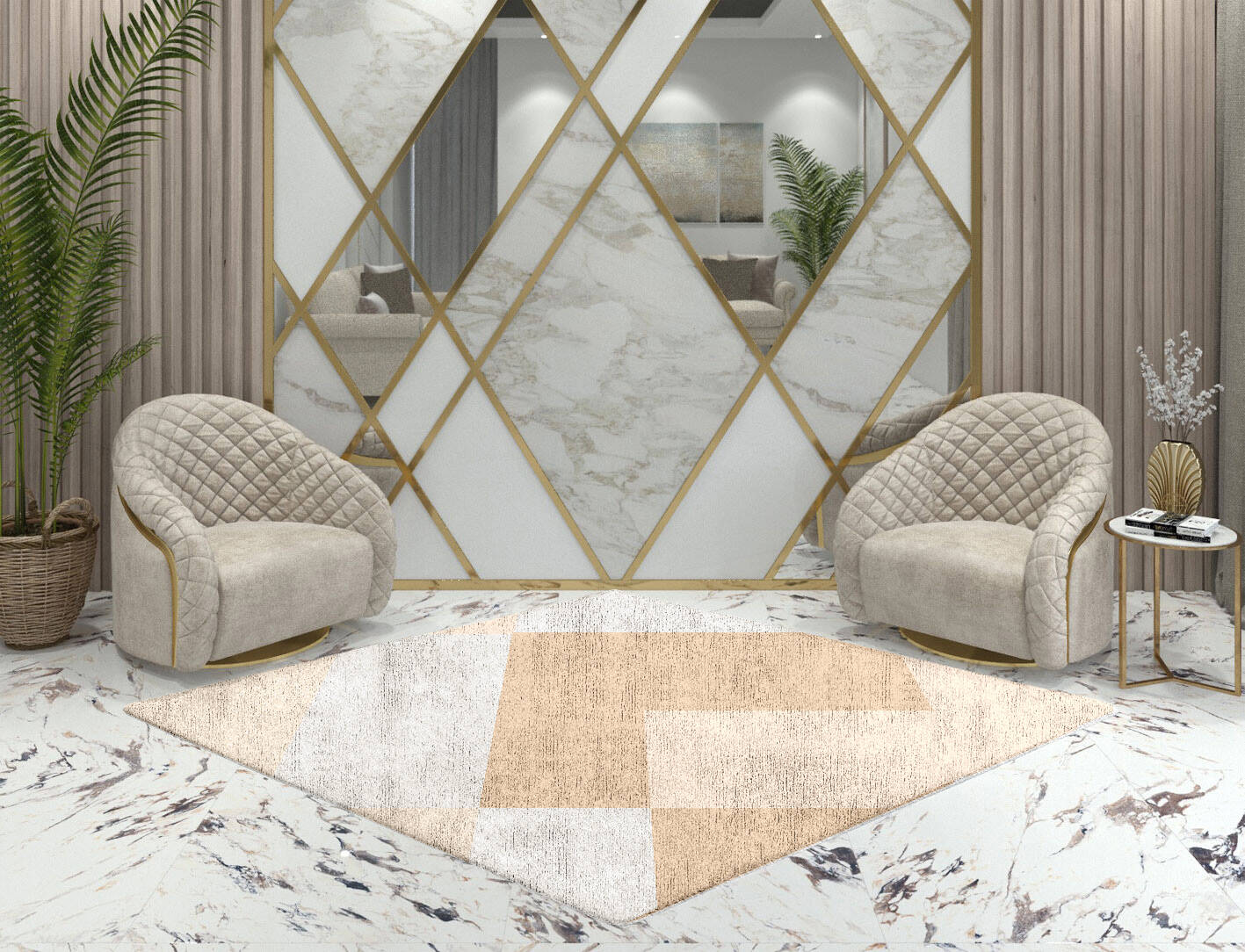 Eunoia  Diamond Hand Tufted Bamboo Silk Custom Rug by Rug Artisan