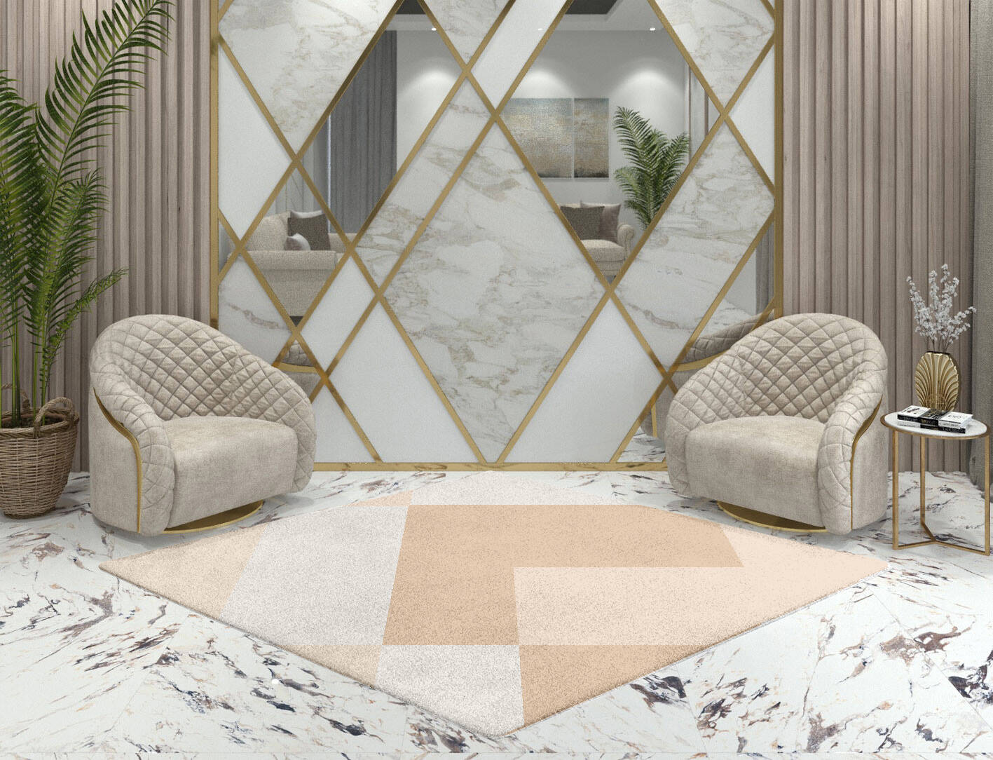Eunoia  Diamond Hand Tufted Pure Wool Custom Rug by Rug Artisan