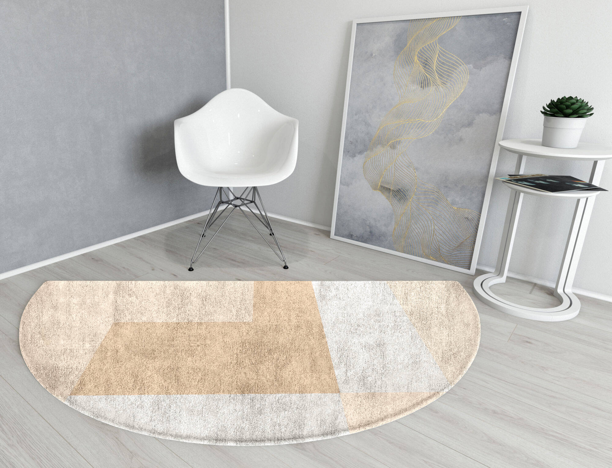 Eunoia  Halfmoon Hand Tufted Bamboo Silk Custom Rug by Rug Artisan