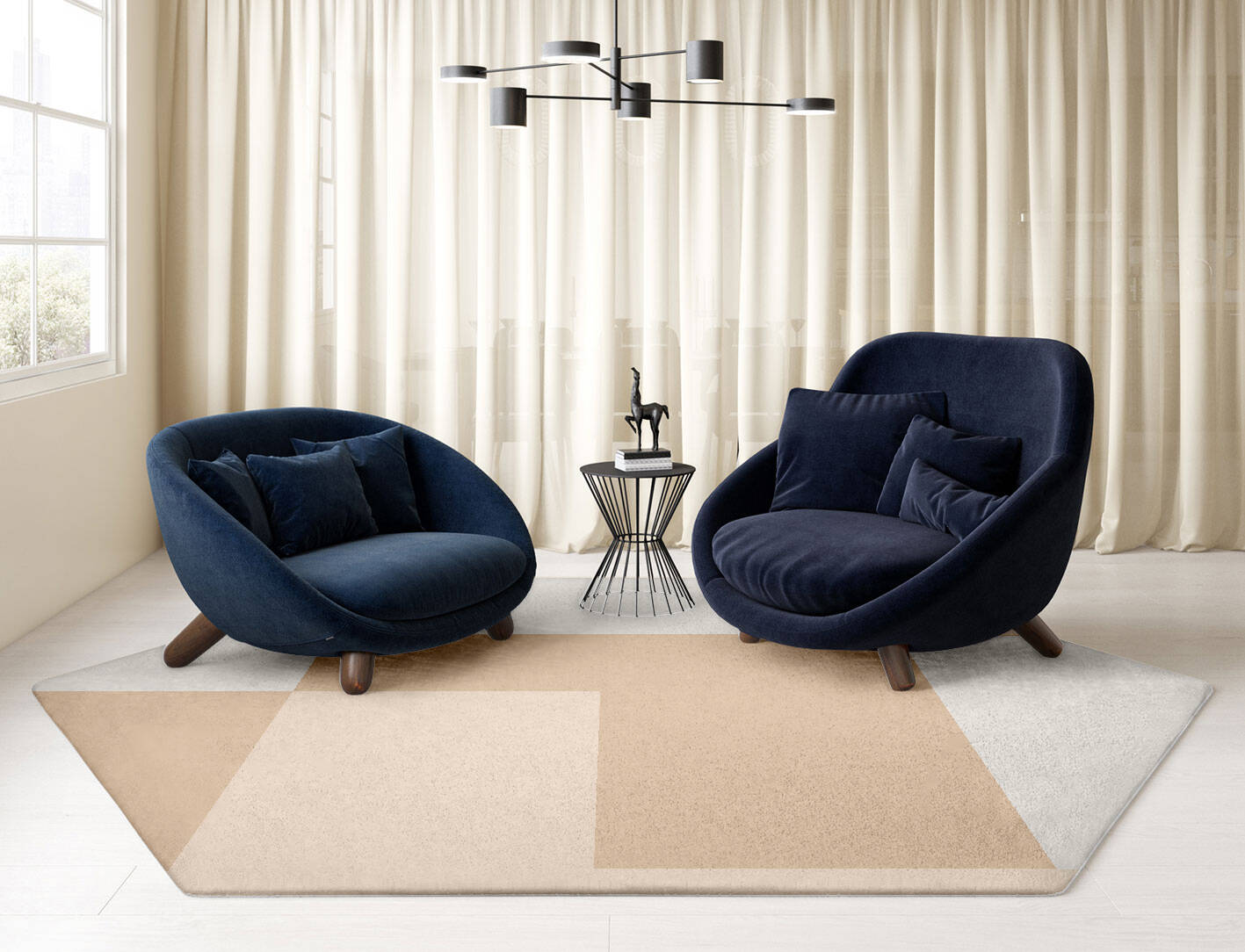 Eunoia  Hexagon Hand Tufted Pure Wool Custom Rug by Rug Artisan