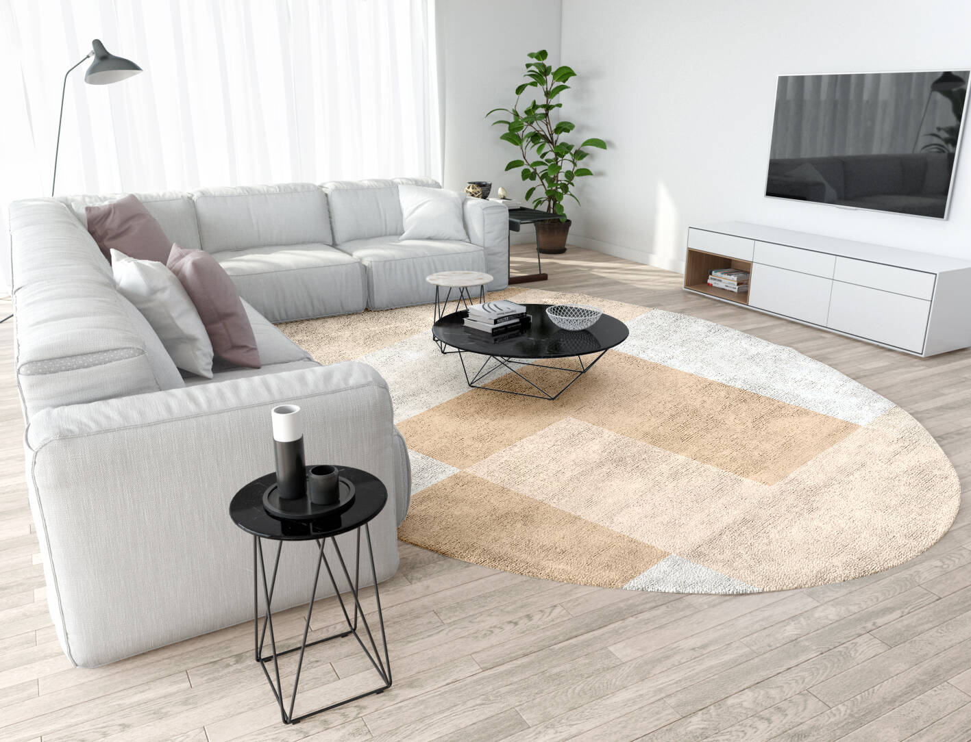 Eunoia  Oval Hand Tufted Bamboo Silk Custom Rug by Rug Artisan