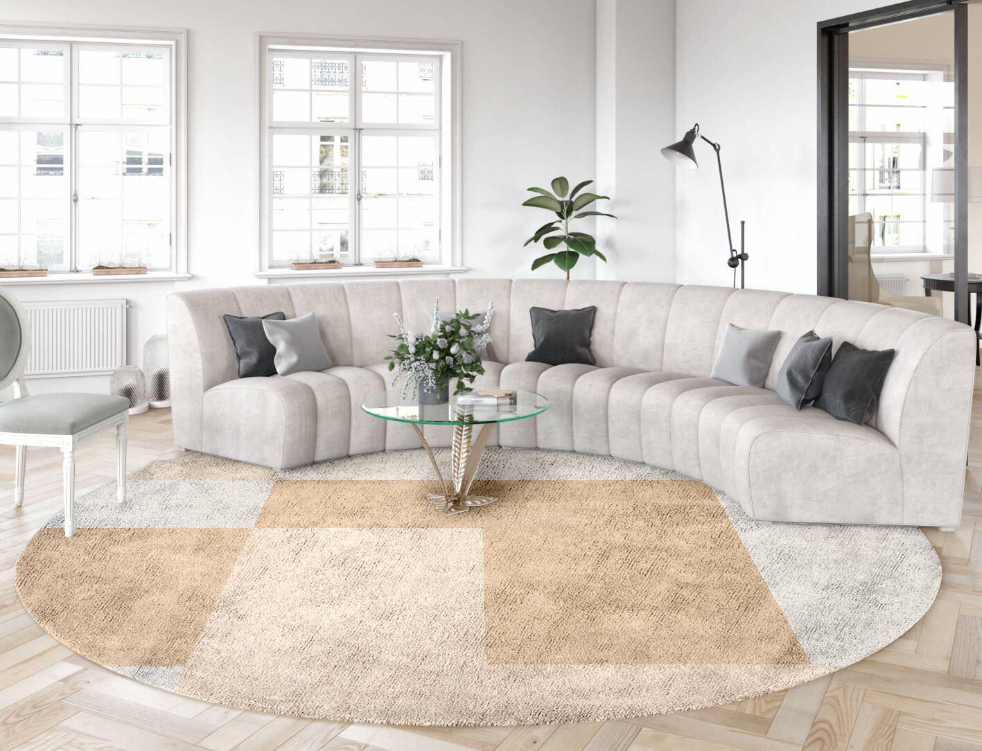 Eunoia  Round Hand Tufted Bamboo Silk Custom Rug by Rug Artisan